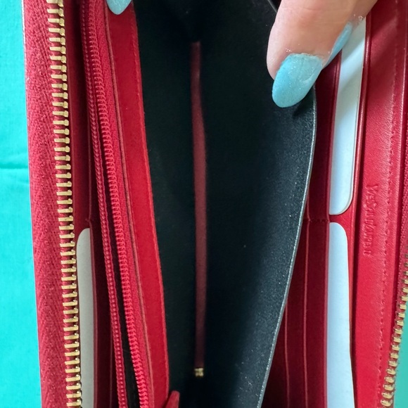 YSL Red Patent Leather Zip Wallet - Picture 11 of 14